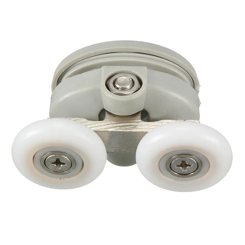 

4x 23mm Heavy Duty Twin Top/Bottom Shower Door Wheels Rollers Runners Bathroom gray
