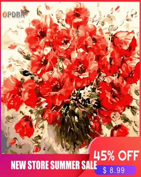 

OPDBN Wall Art Canvas Painting by Number Posters Flower Basket Poster Canvas Painting for Living Room Home Decor No Frame