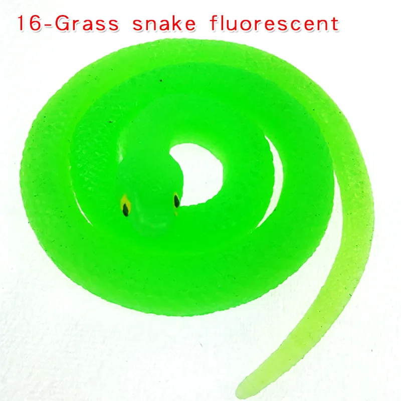 16-Gr sn fluorescent Моделирование мягкая резиновая игрушка "Змея" модель страшная поддельная змея хитрая пародия розыгрыш на Хэллоуин реквизит подарки Декор дети кляп шутки шалость игрушки - Цвет: 16-Gr sn fluorescent