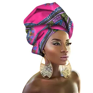 Pink1 Хлопок принты Анкара Батик платок длинный платок лучшее качество головной убор для женщины Африканский тюрбан шаль 1 шт - Цвет: Pink1