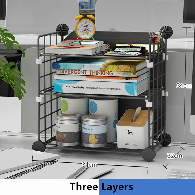 3 Layer White Настольная подставка для хранения папка для офисных бумаг косметические продукты для ванной Органайзер полка кухня Съемная прочная металлическая рамка для дома - Цвет: 3 Layer White