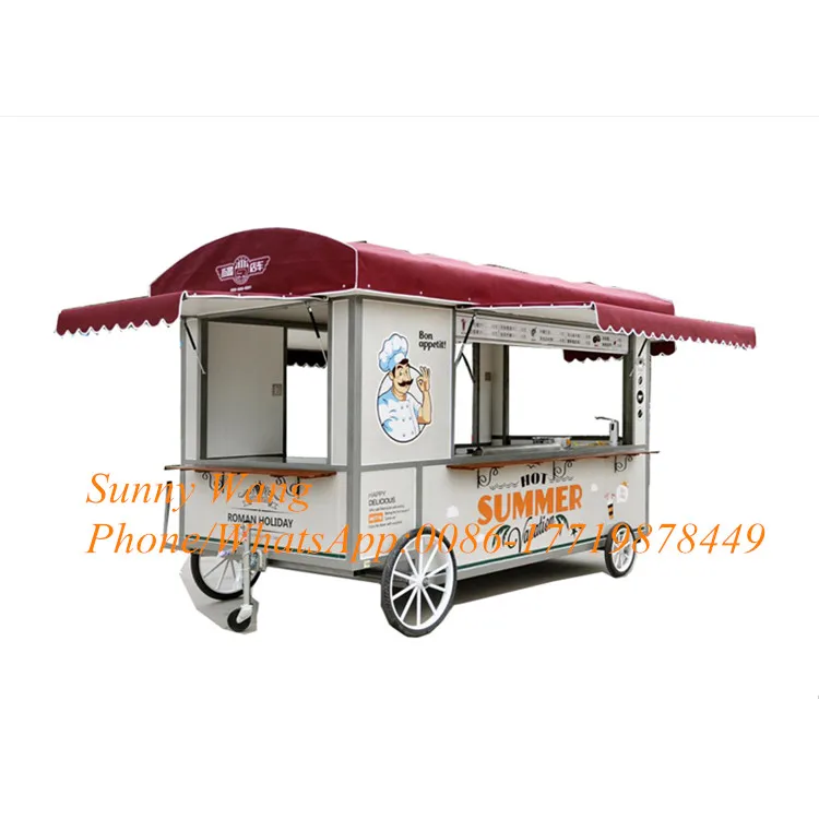 

mobile Electric Food Trailer Food Truck with Kitchen Equipment Optional food kiosk food cart trailer with CE ISO approved