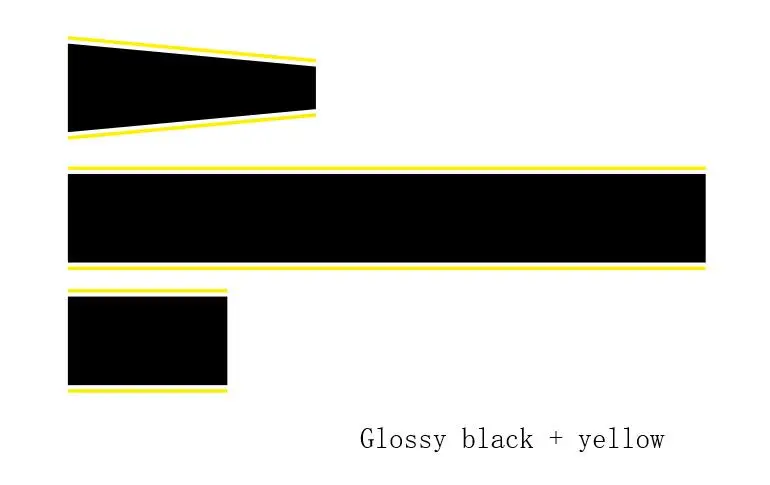 Автомобильный капот гоночные спортивные полосы Авто Крышка двигателя наклейки капот крыша хвост багажник Декор наклейки подходит на 3-5 двери для Skoda Citigo - Название цвета: Glossy black-yellow