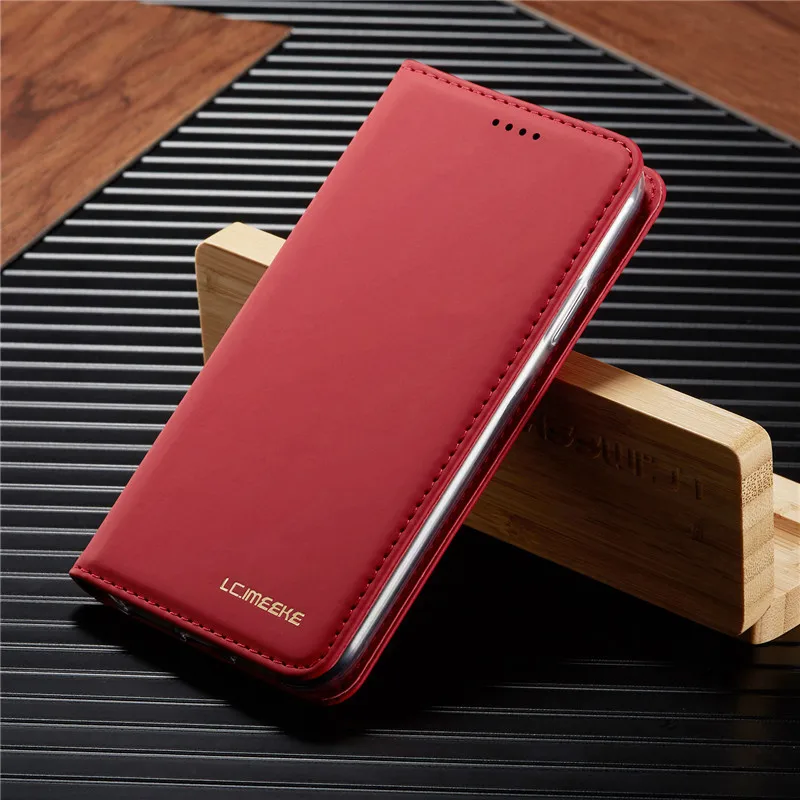 Кожаный чехол-книжка для iPhone 11 Pro Max, кошелек с магнитной картой, чехол для iPhone 6, 6 S, 7, 8 Plus, X, XR, XS Max, чехол для телефона, Coque, Hoesje - Цвет: Красный