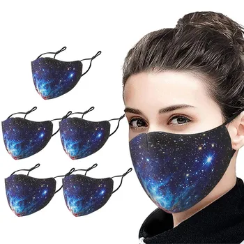 

1/3/5PCS Face Mask For Men Women Washable Reusable Starry sky Printed Dust Proof Mask For Adults Face Cover Mascarillas