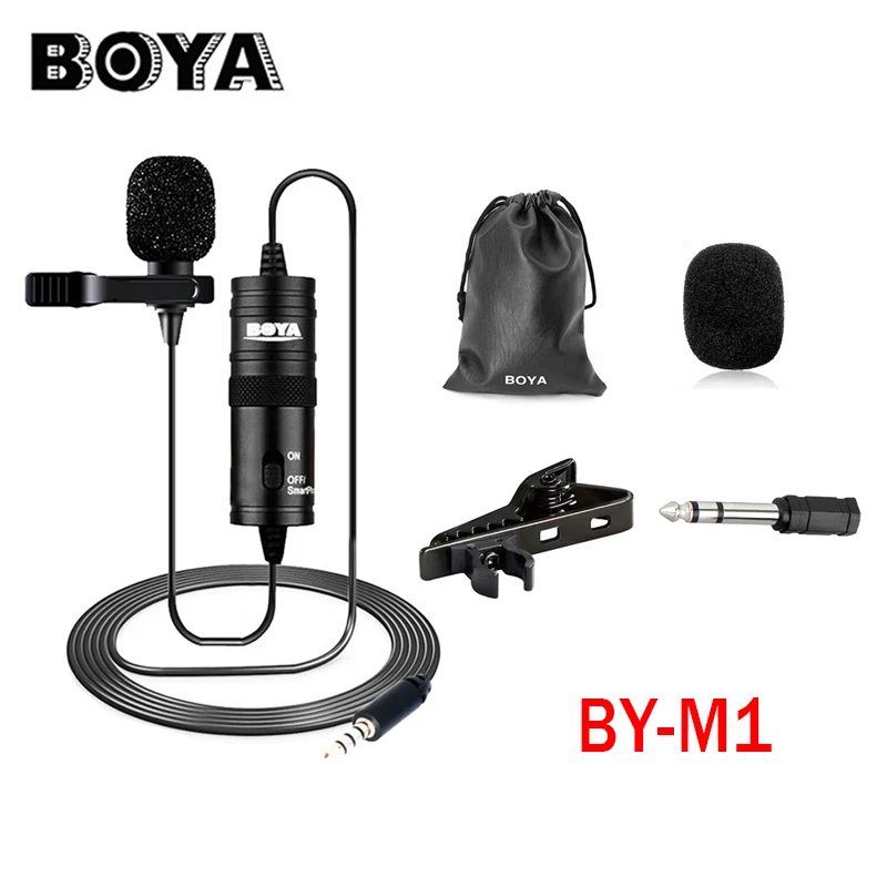 

BOYA BY-M1 Audio Video Record Lavalier Lapel Microphone Clip for iPhone Android Camcorder Recorder 3.5mm Collar Condenser Lapel