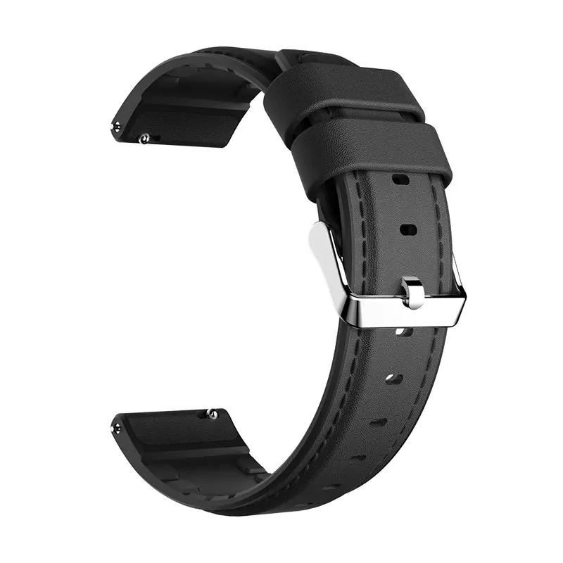 Браслет ремешок для Amazfit GTR 47 мм Смарт-часы кожаный+ Силиконовый ремешок для samsung Galaxy Watch 46 мм ремешок для часов