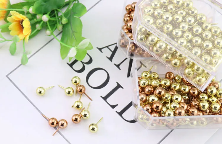 Gold Rose Gold Push-pins for Illuminated Globes Push Pin Boxed 100 Pieces Environmentally Friendly Material Cork Pushpin Photo W
