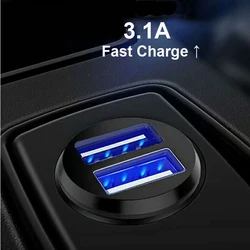 Adaptador de cargador de coche Mini USB 3.1A con pantalla LED Digital, cargador de teléfono Universal Dual USB
