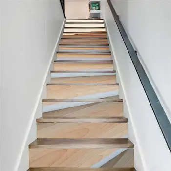 

13pcs/set 3D Creative Stairway Stairs Stickers Self Adhesive Steps Removable DIY Floor Wall Decor Decals Living Room Decoration