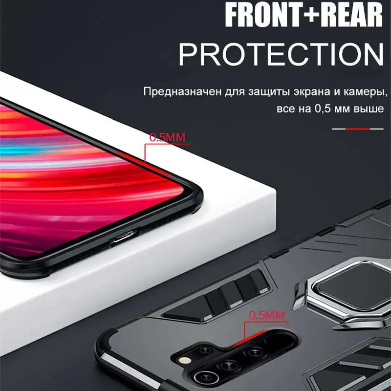 Роскошный защитный чехол с магнитным кольцом для телефона Xiaomi Redmi Note 8 7 8T Pro