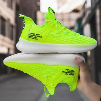 

2020 Summer Mesh Men Casual Shoes Green Chunky Sneakers Lac-up Men Brand Trainers Shoes Lightweight Walking Footwear