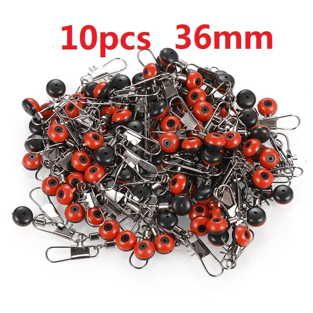 50/10PCS Fishing Float Bobber Stops Space Beans Swivel Connectors Wobbler Sea Fishing Saltwater Metal Plastic Tools Accessories 10pcs 36mm