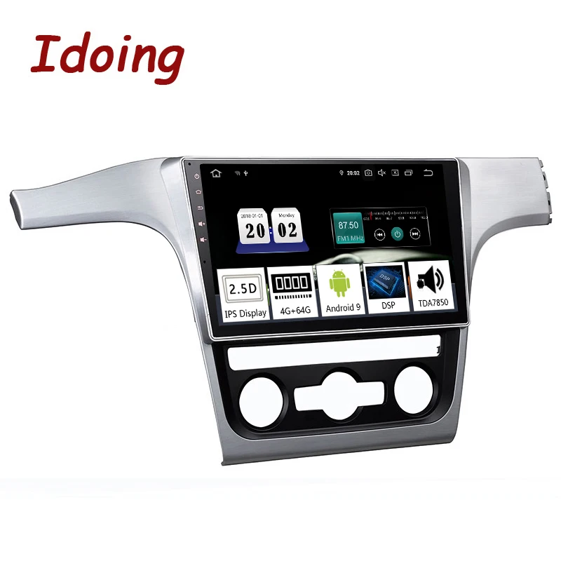 Top Idoing 10.2"2.5D 4G+64G GPS Navigation Car Android9.0 Multimedia Player For Volkswagen Passat 2013 Accessories Sedan No dvd 2din 0