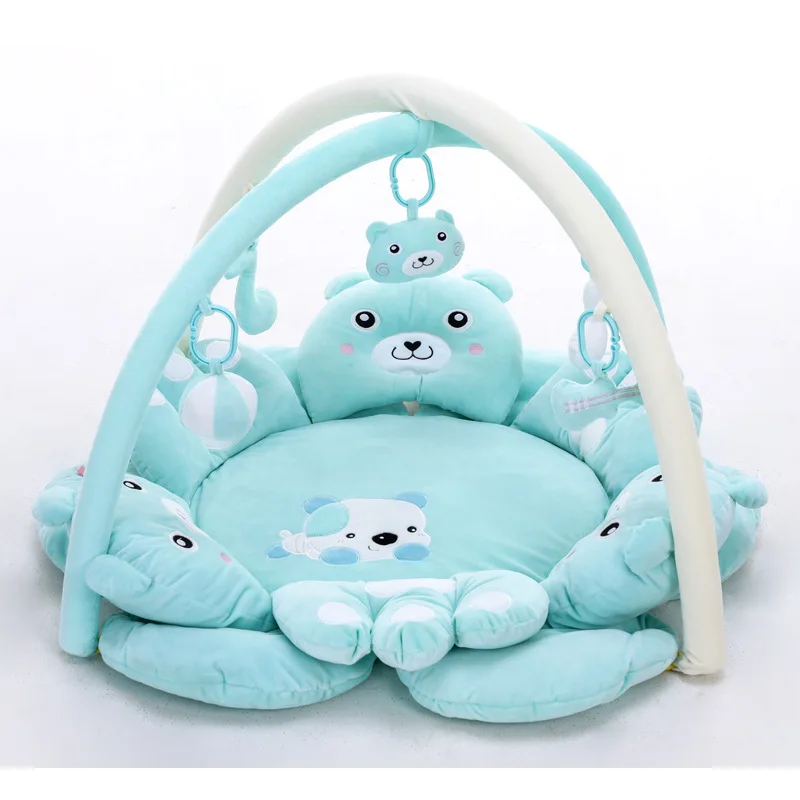

New Design Fun Cartoon Animal Baby Infant Play Mats Educational Crawling Pad Child Kids Play Activity Blanket With Toy Best Gift
