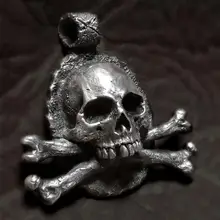 EYHIMD Готический 316L нержавеющая сталь кулон со скрещёнными костями унисекс Винтаж Крест Скелет Панк Рок Байкер Череп ювелирные изделия