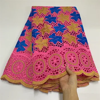 

5 Y Swiss lace fabric 2020 heavy beaded embroidery African lace fabrics 100% cotton fabric Swiss voile lace in Switzerland 7L111