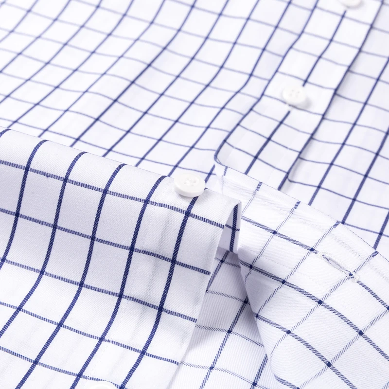 Men's Standard-Fit Short Sleeve Plaid Checked Shirts Patch Chest Pocket Summer Casual Thin Soft Pure Cotton Button-down Shirt 5