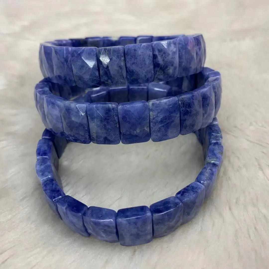 Синий Содалит драгоценный камень браслет DIY очаровательные ювелирные изделия для женщин для подарка оптом