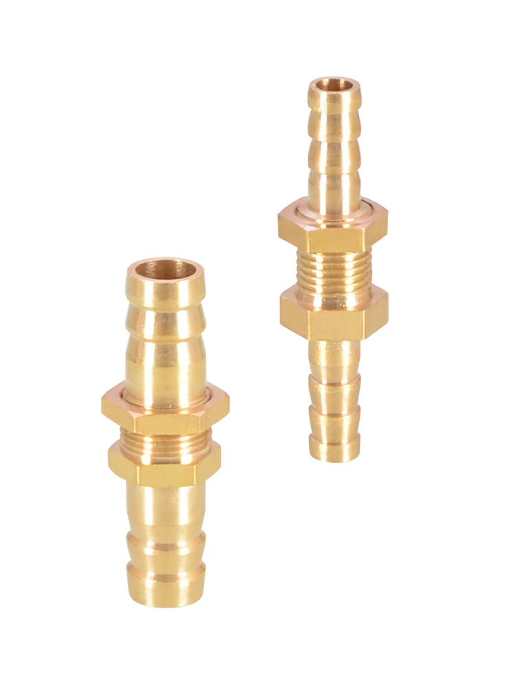 4mm 6mm 8mm 10mm 12mm 14mm 16mm 19mm 25mm Hose Barb Bulkhead Brass Barbed Tube Pipe Fitting Coupler Connector Adapter