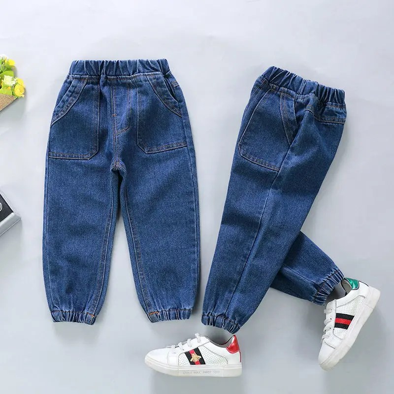 

Children Autumn Casual Jeans Trousers Children's Garment Girl Baby Bound Feet Pants Western Style Haren Pants