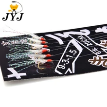 JYJ 10 крючков для сумок#9 из натуральной рыбьей кожи, Сабики, крючки для соленой рыбалки с золотой крючок, вертикальный отвес, крючок с веревкой для рыбалки