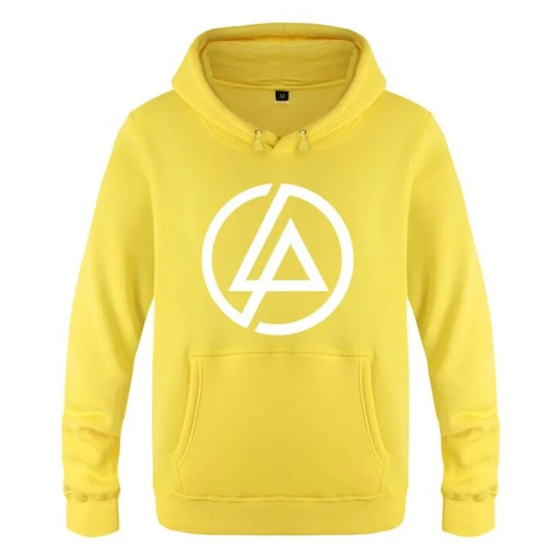 yellow hoodie 10 Мужские толстовки с капюшоном с логотипом Rock Linkin Park, мужская толстовка с капюшоном в стиле хип-хоп, флисовая мужская толстовка с длинным рукавом, костюм для катания на коньках, пальто Moleton Masculino - Цвет: yellow hoodie 10