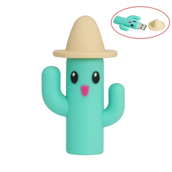 

Silicone Cute Cactus USB Flash Drive Pendrive 4 8 GB 16GB 32GB 64gb 128gb 256gb Pen drive cle usb Memory Stick Thumbdrive usb2.0