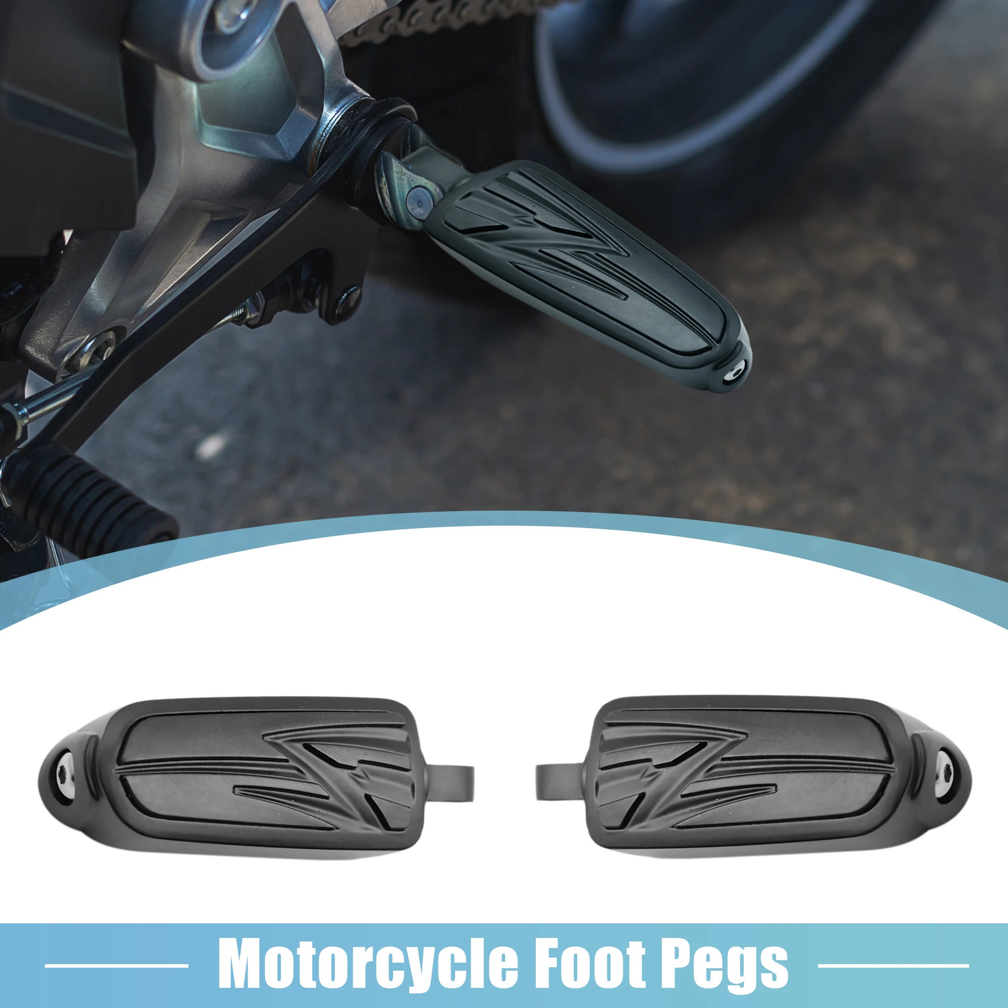 F Fierce Cycle 2pcs Aluminum Alloy Rubber Motorcycle Foot Pegs Footrest