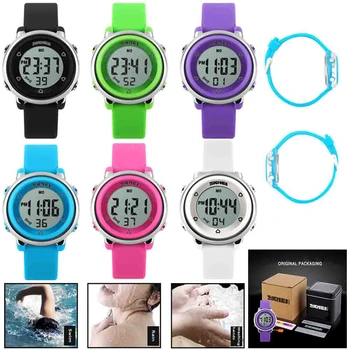 

50m Waterproof Children Watch 1100 Boy Girl LED Digital Sports Watch 33mm Electronic Watch Kids Casual Colorful Watch Style Gift