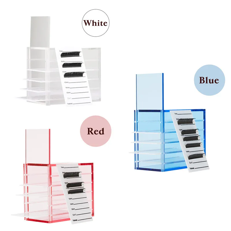 

1pc 5 Layers Acrylic Eyelash Storage Box 3 Colors False Eyelashes Pallet Holder Makeup Organizer Grafting Eyelash Extension Tool