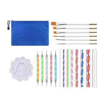 

20 Pcs Mandala Rock Dotting Tools Nail Art Painting Tools Set For Art Crafts - 8 X Acrylic Rods, 5 X Double Sided Dotting Pens,