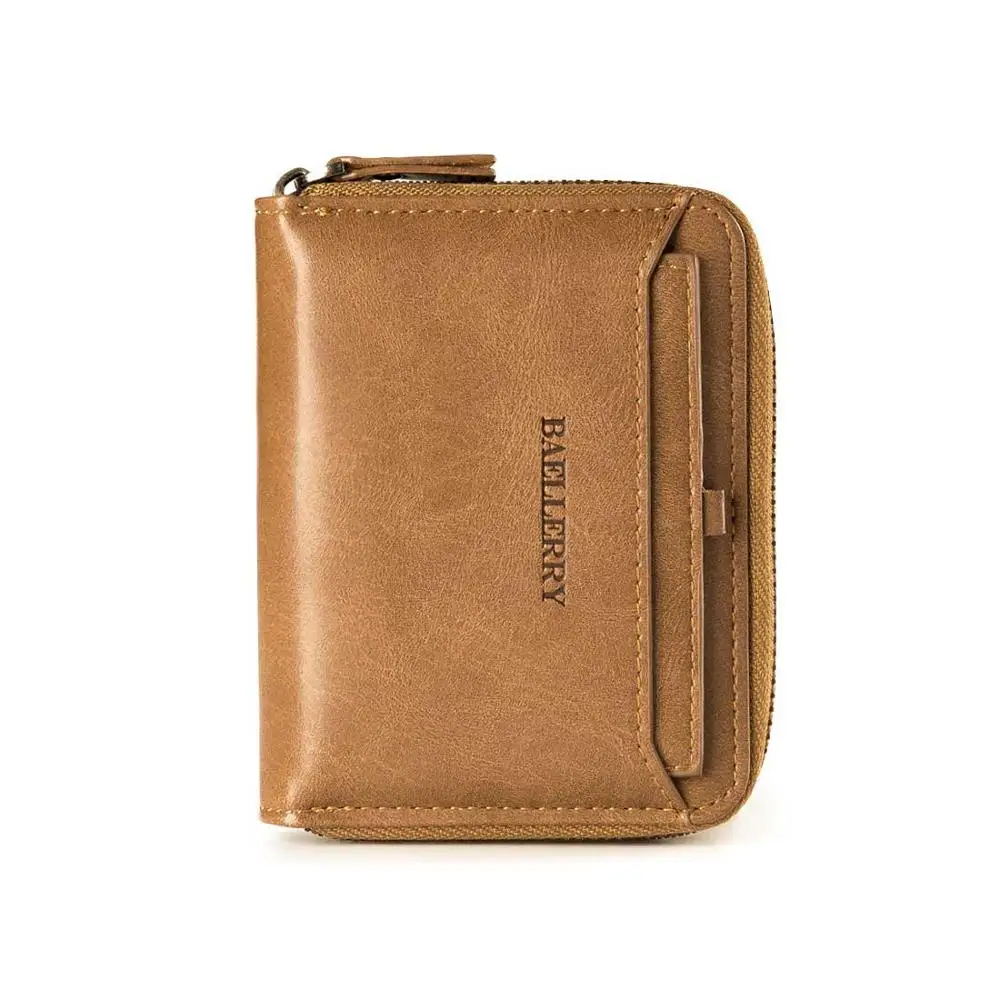 Мужские кошельки baellerry из искусственной кожи короткий дизайн коричневый высококачественный держатель для карт Винтажный Мужской кошелек держатель для монет Брендовые мужские кошельки - Цвет: brown1