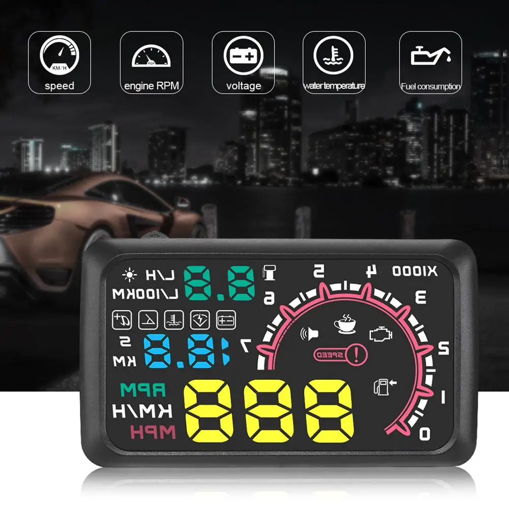 5.5inch Car HUD Head-up Display OBD2 Overspeed Warning System Projector Windshield Auto Electronic Voltage Alarm 5.5inch Car HUD Head-up Display OBD2 Overspeed Warning System Projector Windshield Auto Electronic Voltage Alarm