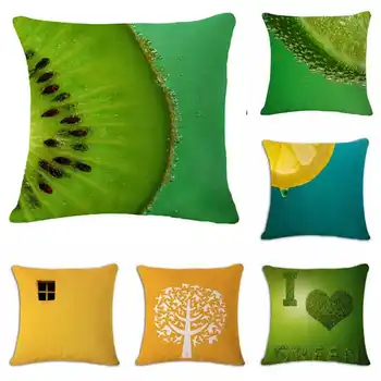 

Throw Pillow Cover Case Home Lemon Cotton Linen Pillow 18" Home Textile