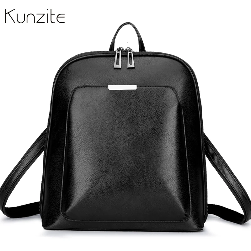 

Vintage lady Backpack School Bags for Teenage Girls Shoulder Bag Female Oil Wax Leather Backpacks Mochilas Mujer 2018 Bagpack