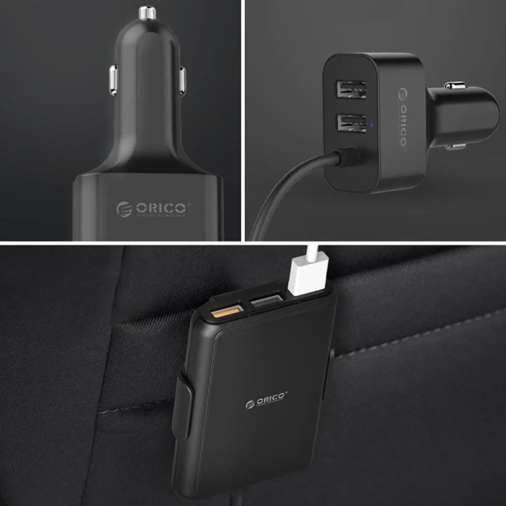 ORICO 52 Вт 5 портов QC 3,0 USB быстрое автомобильное зарядное устройство адаптер для iPhone 6 6S 7 Plus iPad