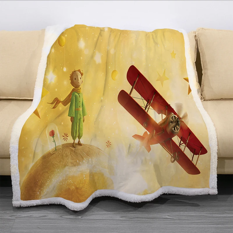 Одеяло с 3D принтом The Little Prince одеяло из шерпы на кровать детский цветочный