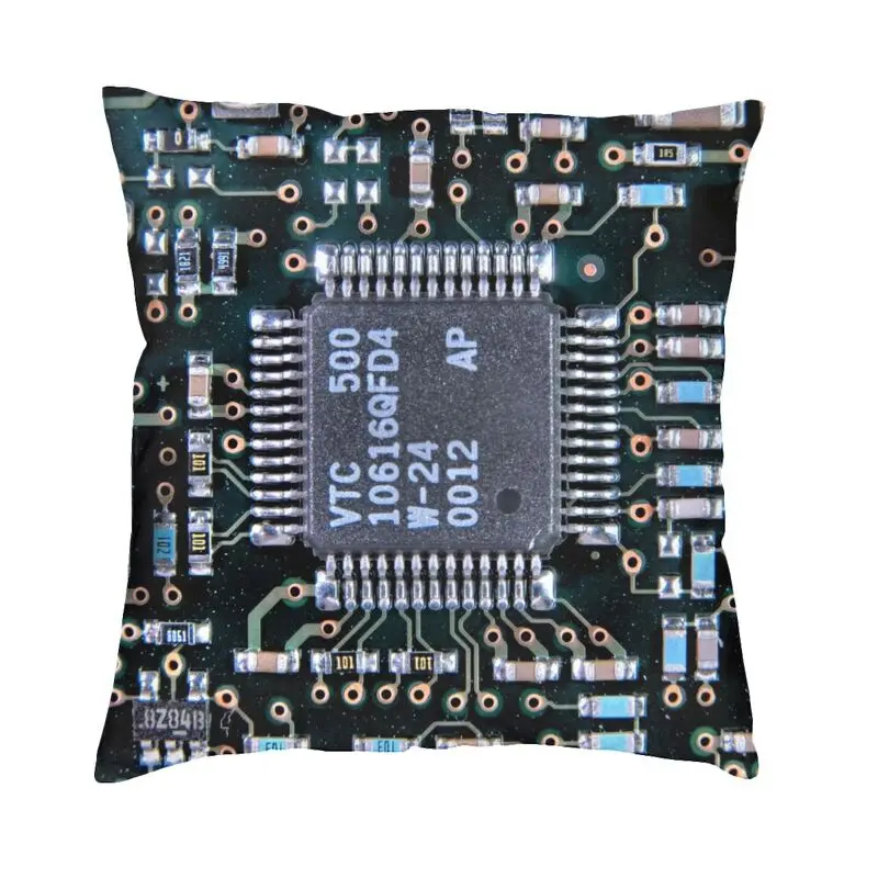 

Computer Motherboard Chip Pillow Case Home Decorative Circuit Board Geek Developer Cushion Cover Throw Pillow For Living Room
