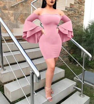 

Autumn Summer Sexy Off Shoulder Dress Elegant Women Flare Dress Long Sleeve Bodycon Dresses Cute Night Club Party Mini Vestidos