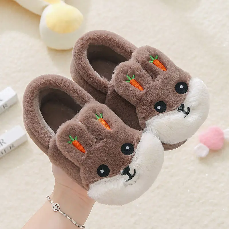 Kids Cotton Slides Autumn Winter Indoor Non-slip Cute Rabbit Non-slip Kids Shoes Home Slippers Fashion Baby Boys Girls Slippers bata children's sandals Children's Shoes