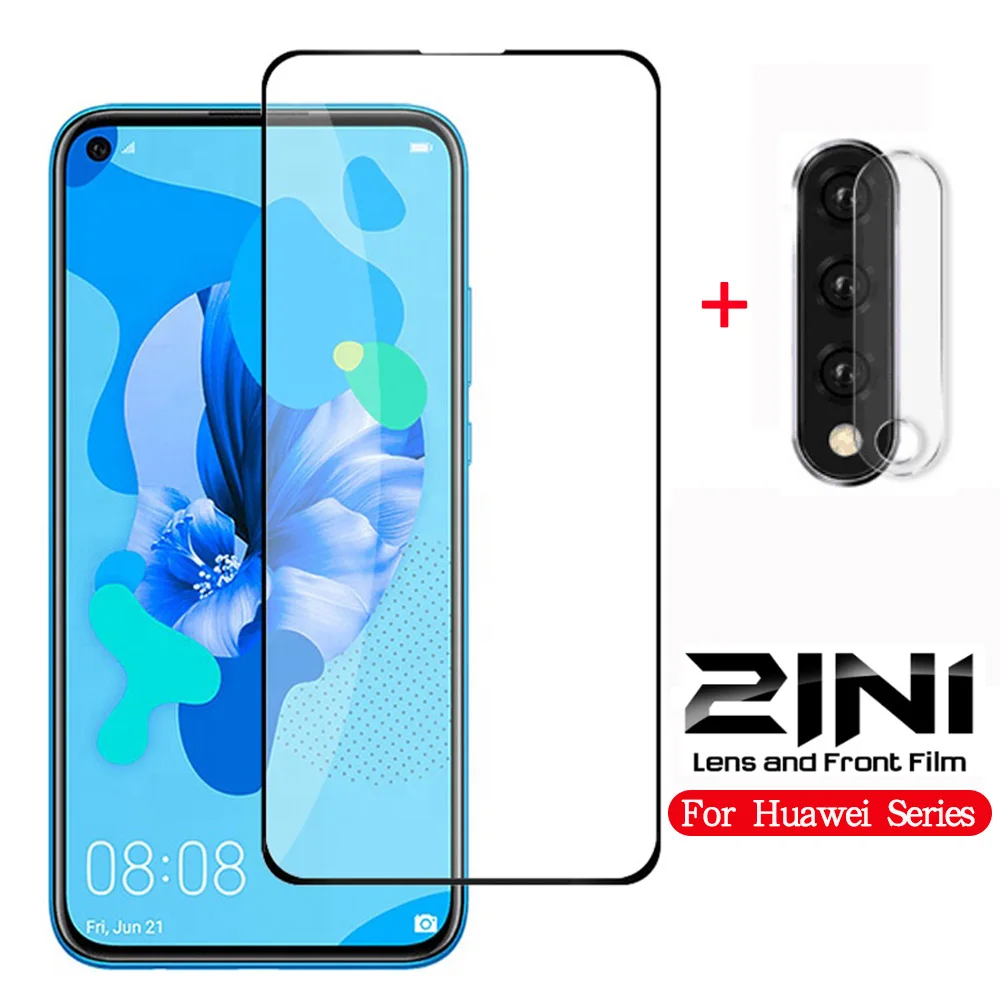 2 в 1 закаленное стекло для huawei nova 5t honor 20 s пленка объектива камеры pro Защитное