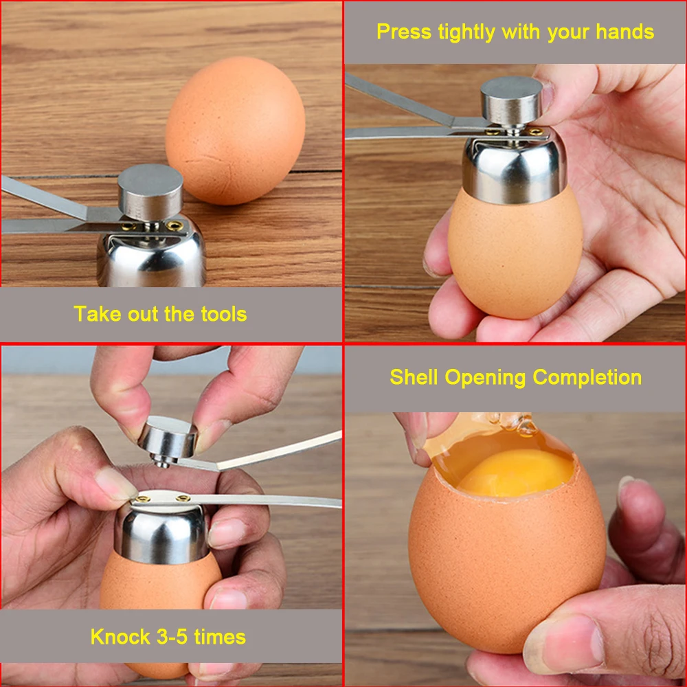 Metal Egg Scissors Egg Topper Cutter Shell Top Cutter Opener Stainless Steel Boiled Raw Egg Open Creative Gadgets Kitchen Tools