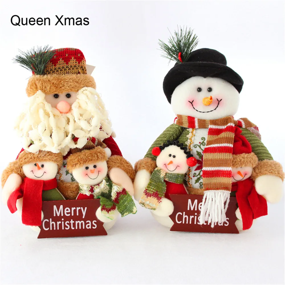 

Christmas Table Decoration Personalize Tabletop Family of 3 Christmas Family Xmas Sitting Ornaments Santa Snowman Deer New Xmas