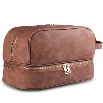 

Double Layer Cosmetic Bag Leather Cosmetic Bag