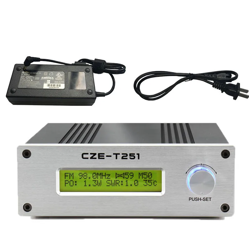CZH CZE T251 25 Вт Регулируемая мощность Профессиональный FM трансмиттер вещания 1/4 GP