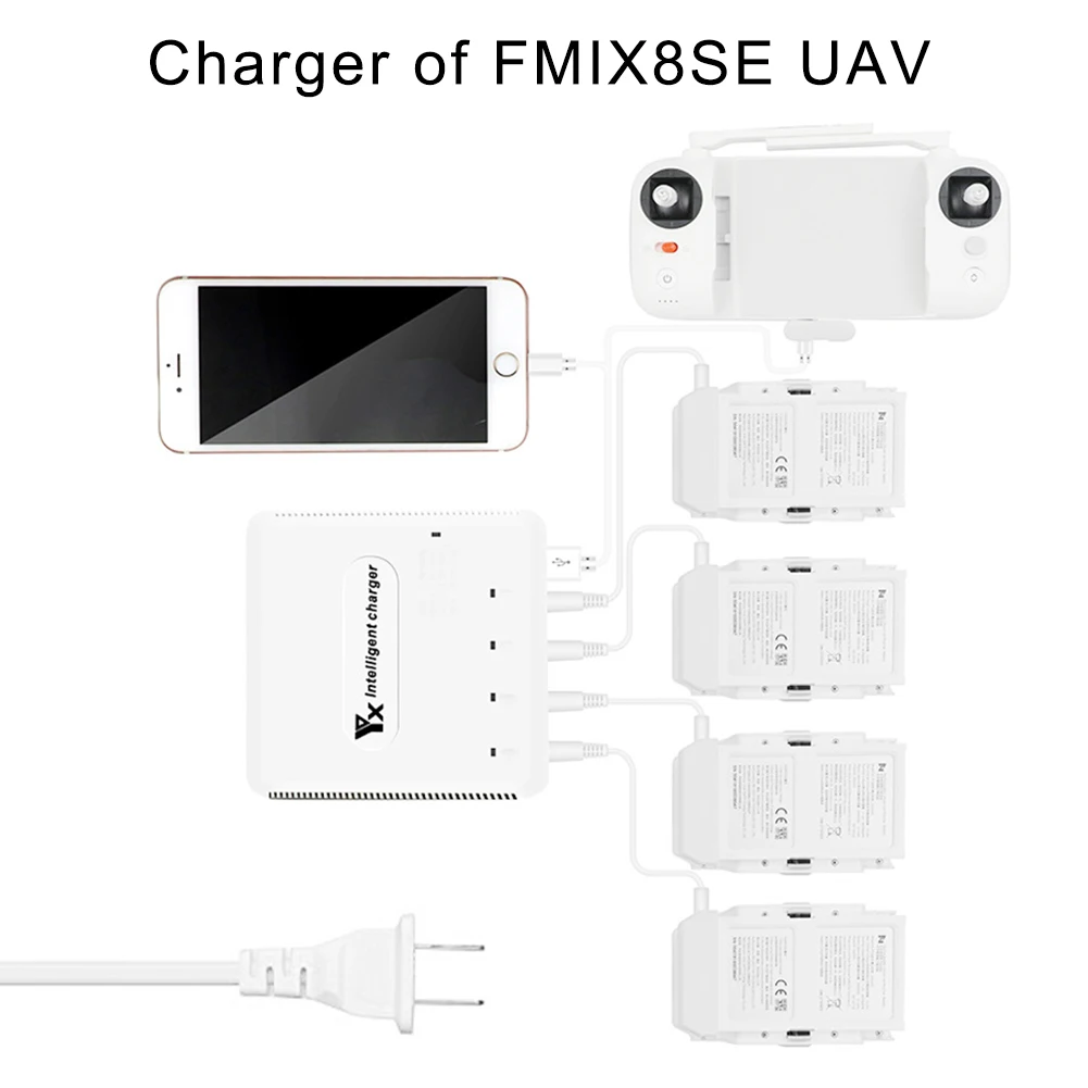 

Multi Battery Charger Charging Hub Adapter for FIMI X8 SE Quadcopter Drone GV99