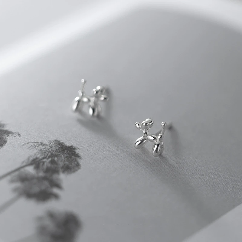 LKO New Arrive Cute Puppy/Dog 925 Sterling Silver Small Animal Stud Earrings for Women Girls Minimalist Fine Jewelry Ornaments - Image 3