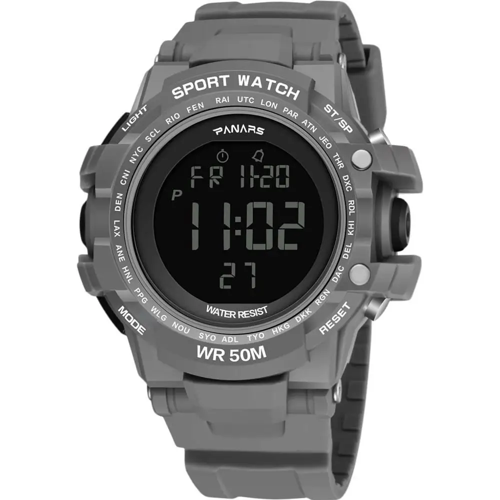 

Outdoor Sports Digital Luminous Waterproof LED Multi Function Electronic Watch Digital Watch Men Water Resistant #4N06