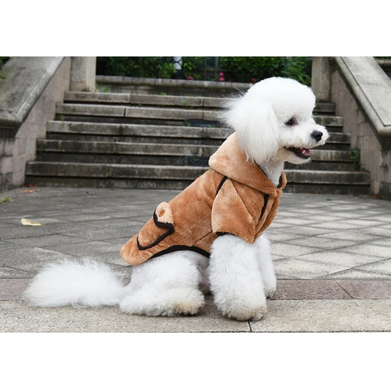 Собака Зимняя одежда худи для домашних собак, куртка для маленькой собаки осеннее пальто куртка для детей Одежда для Йорка Чихуахуа щенок теплая 2 брюки с широкими штанинами Костюмы